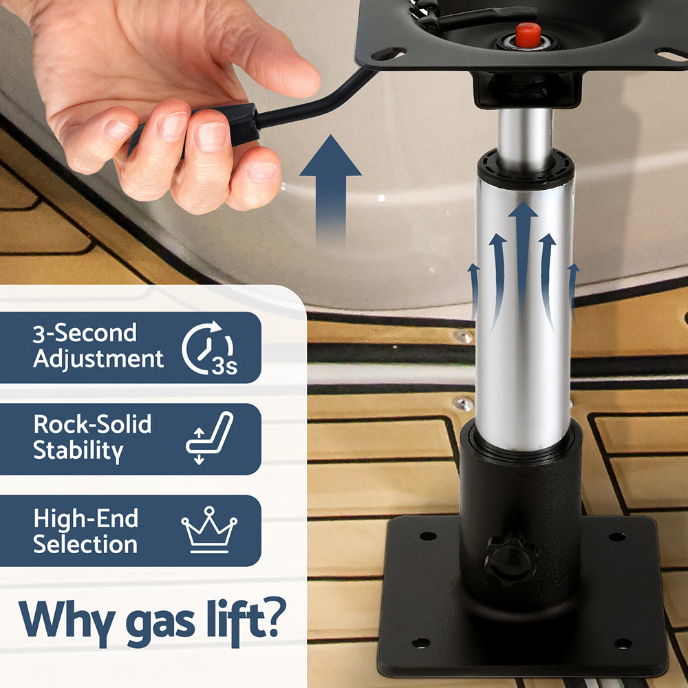 Boat Seat Pedestal 34-46cm Adjustable Gas Lift 360 Degrees Swivel