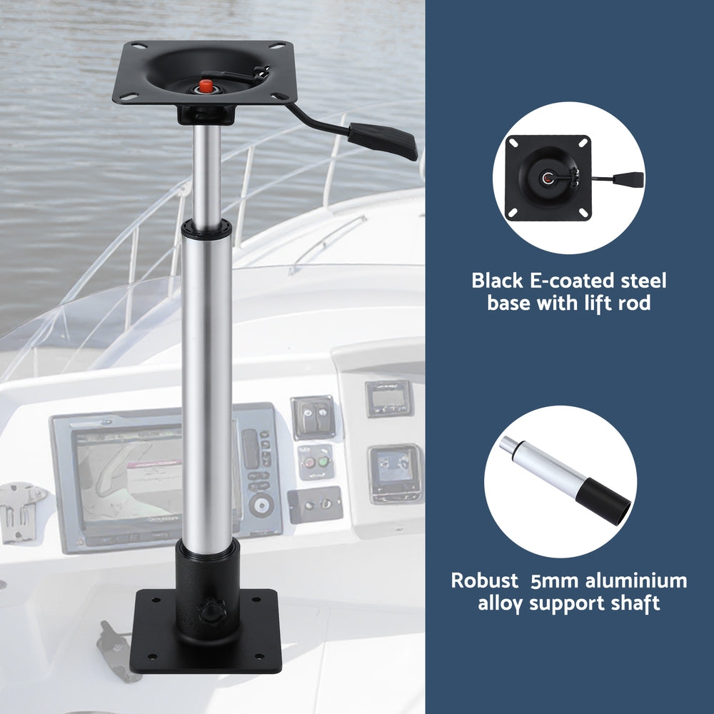 Boat Seat Pedestal 55-75cm Adjustable Gas Lift 360 Degrees Swivel