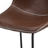 2x Bar Stools Leather Padded Stool Brown