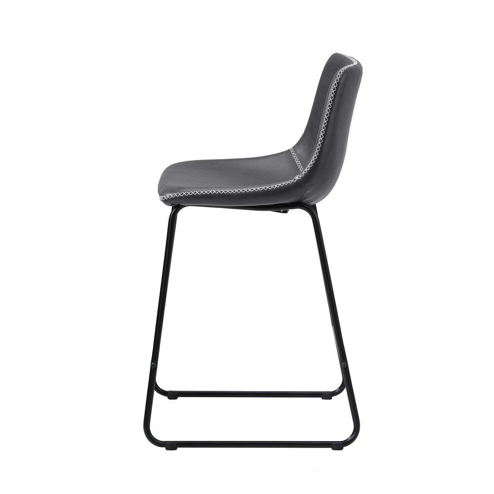 2x Bar Stools Steel Stool Modern Grey