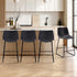 4x Bar Stools Kitchen Stool Metal Leather Grey