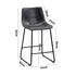 4x Bar Stools Kitchen Stool Metal Leather Grey