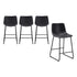 4x Bar Stools Kitchen Stool Metal Leather Grey