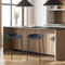 2x Kitchen Bar Stools Metal Black Plastic Seat Counter Height 63.5cm Set