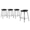 Set of 4 Kitchen Bar Stools Metal Black