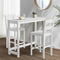 Oikiture 3PCS Bar Table Set White Wooden Table with 2 Stools Kitchen