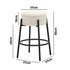 Oikiture 2x Bar Stools Kitchen Round Stool Boucle Fabric White
