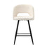 Oikiture 2x Bar Stools Kitchen Dining Chair Boucle White SURA