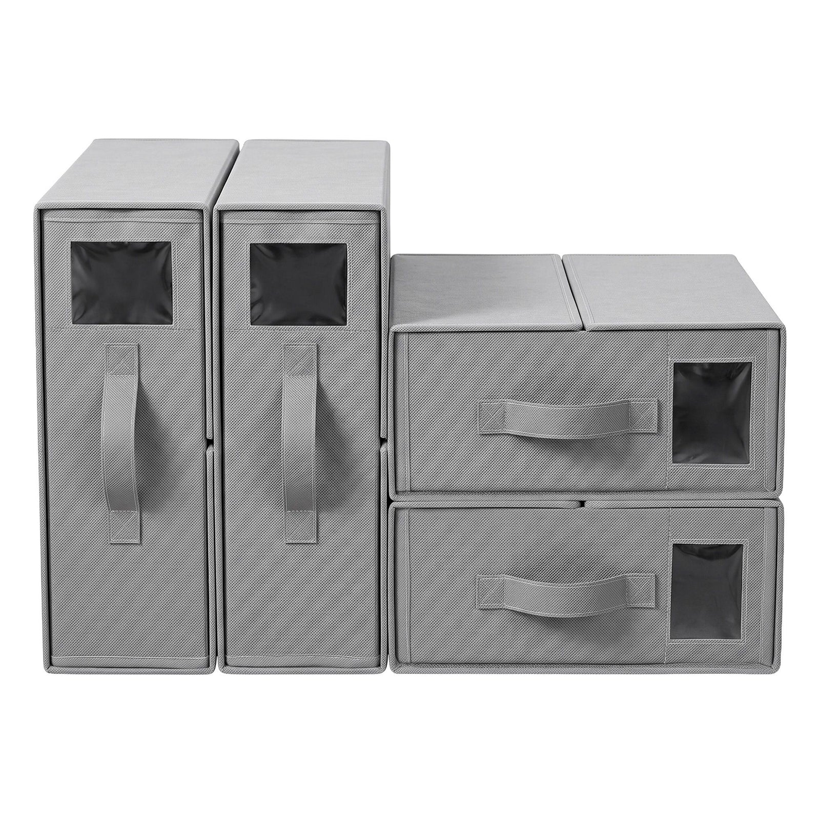 Bed Sheet Organisers Box Set 4Pcs Storage King Size Bedding Foldable Grey