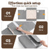Bed Sheet Organisers Box Set 8Pcs Storage King Size Bedding Foldable Grey