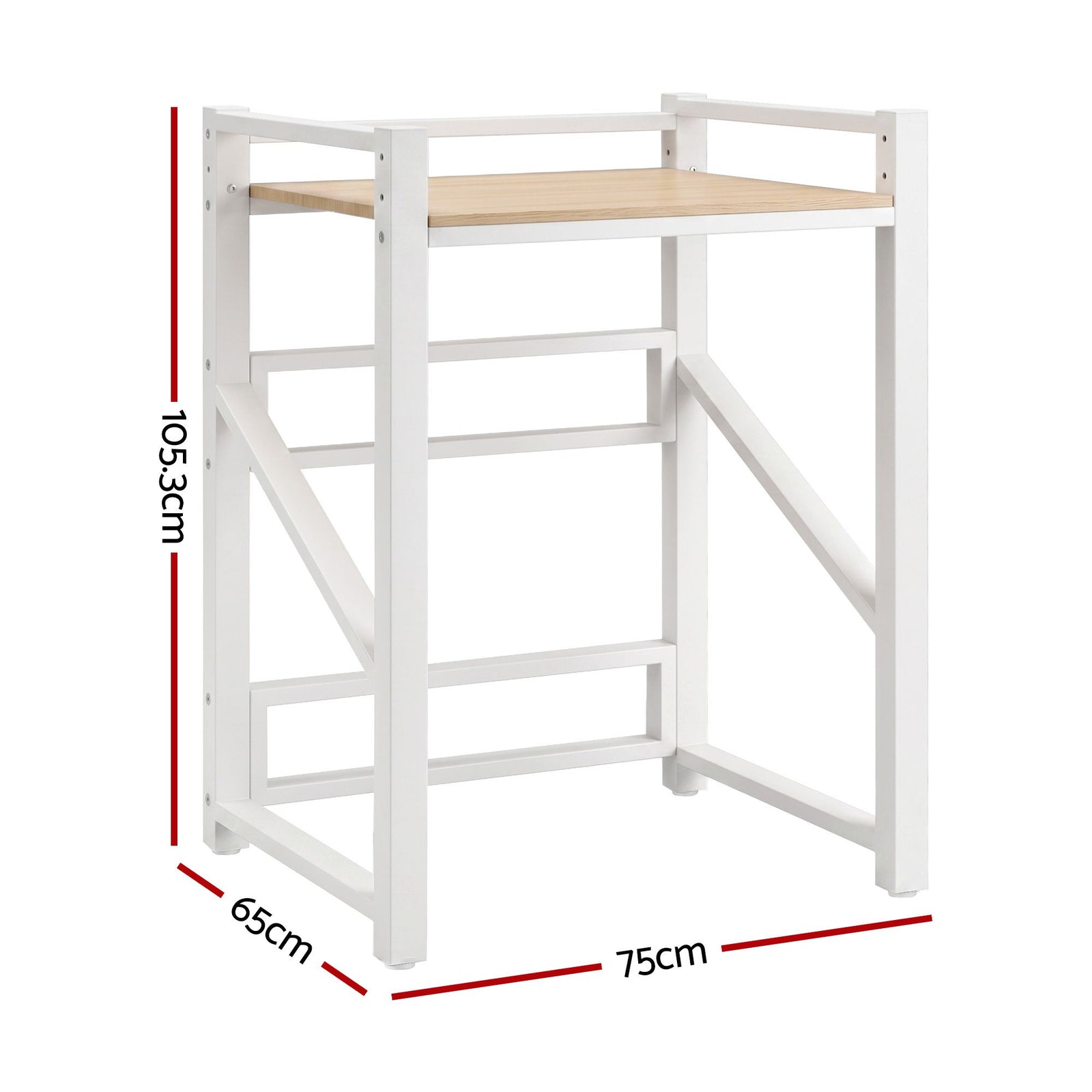 Over Washing Machine Rack – 75cm, 200kg Heavy‑Duty Steel, 2‑Tier Laundry Shelf