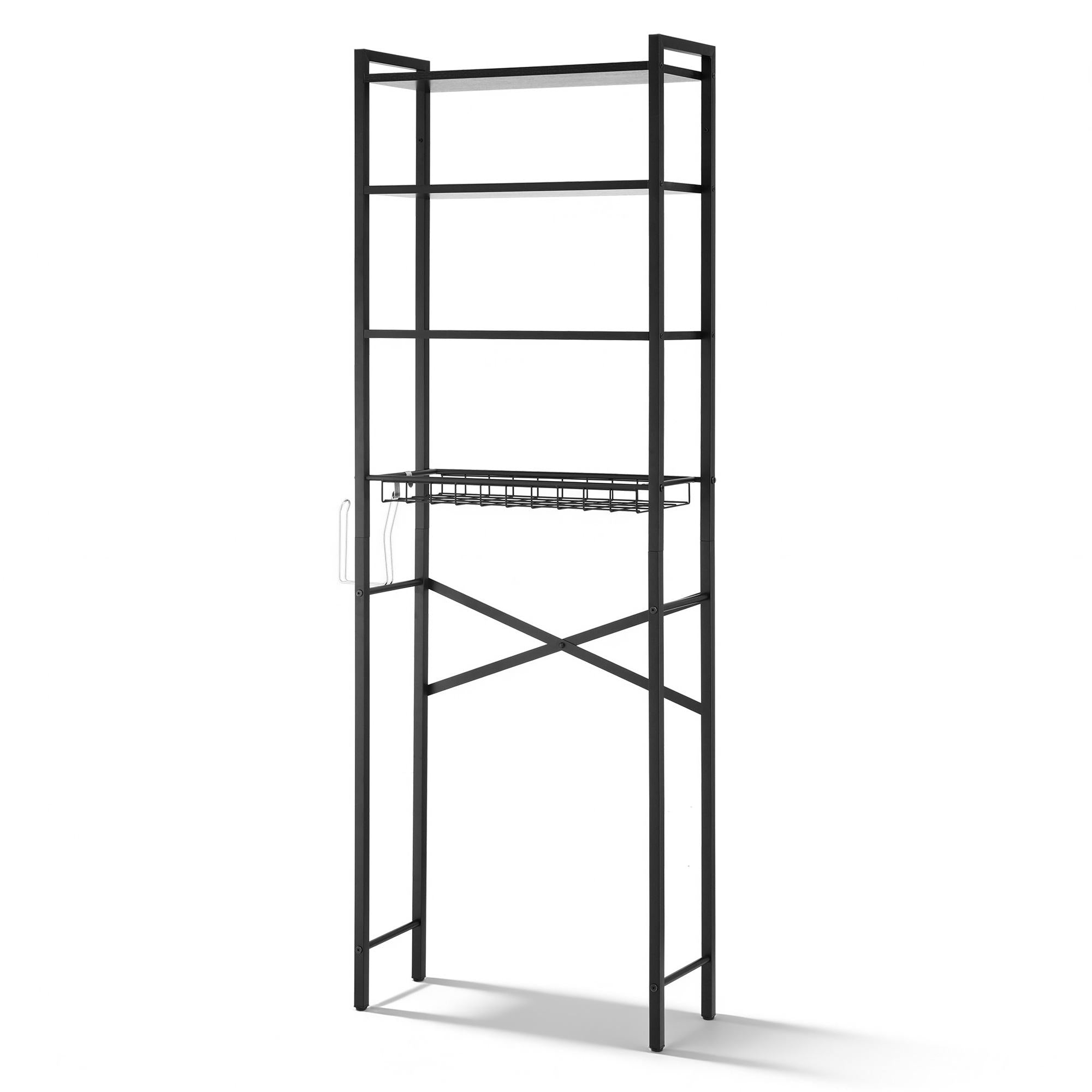 Over Toilet Bathroom Storage Rack Space Saving 4 Tier Organiser White