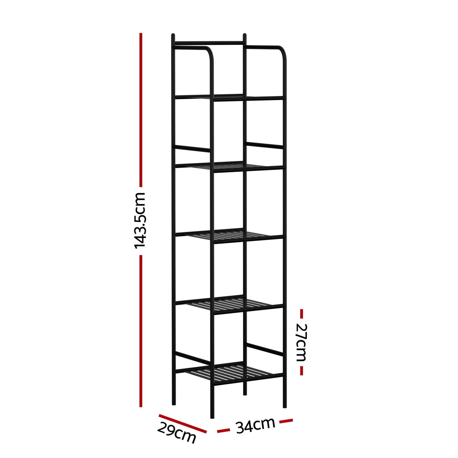 5 Tier Floor Standing Corner Shower Caddy Bathroom Organizer Black