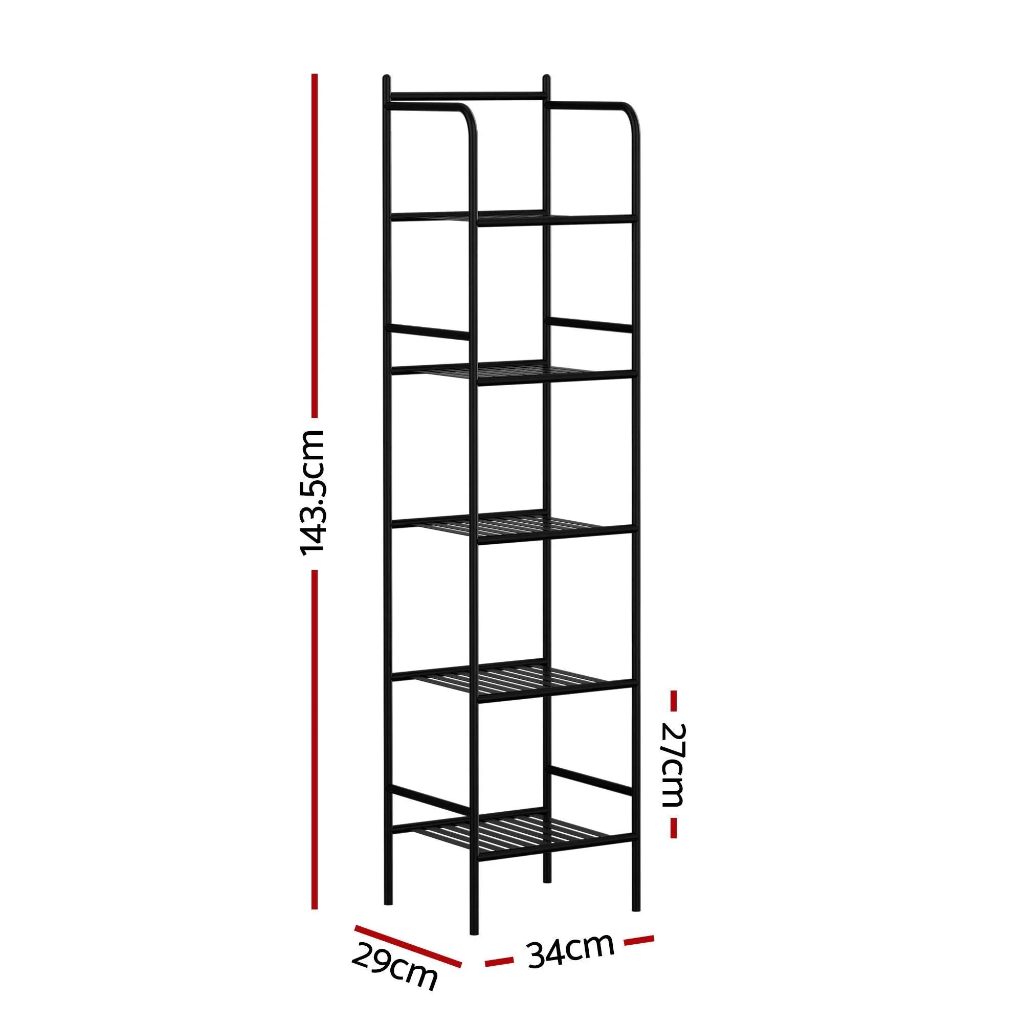 2X Floor Standing Corner Shower Caddy 5 Tier Bathroom Organizer Black