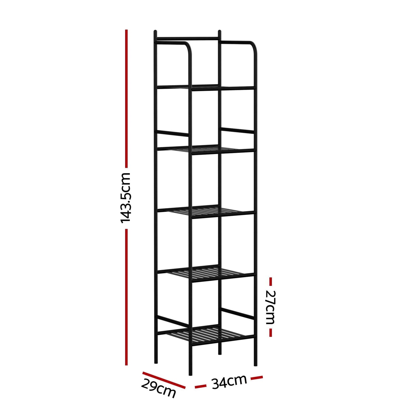 2X Floor Standing Corner Shower Caddy 5 Tier Bathroom Organizer Black