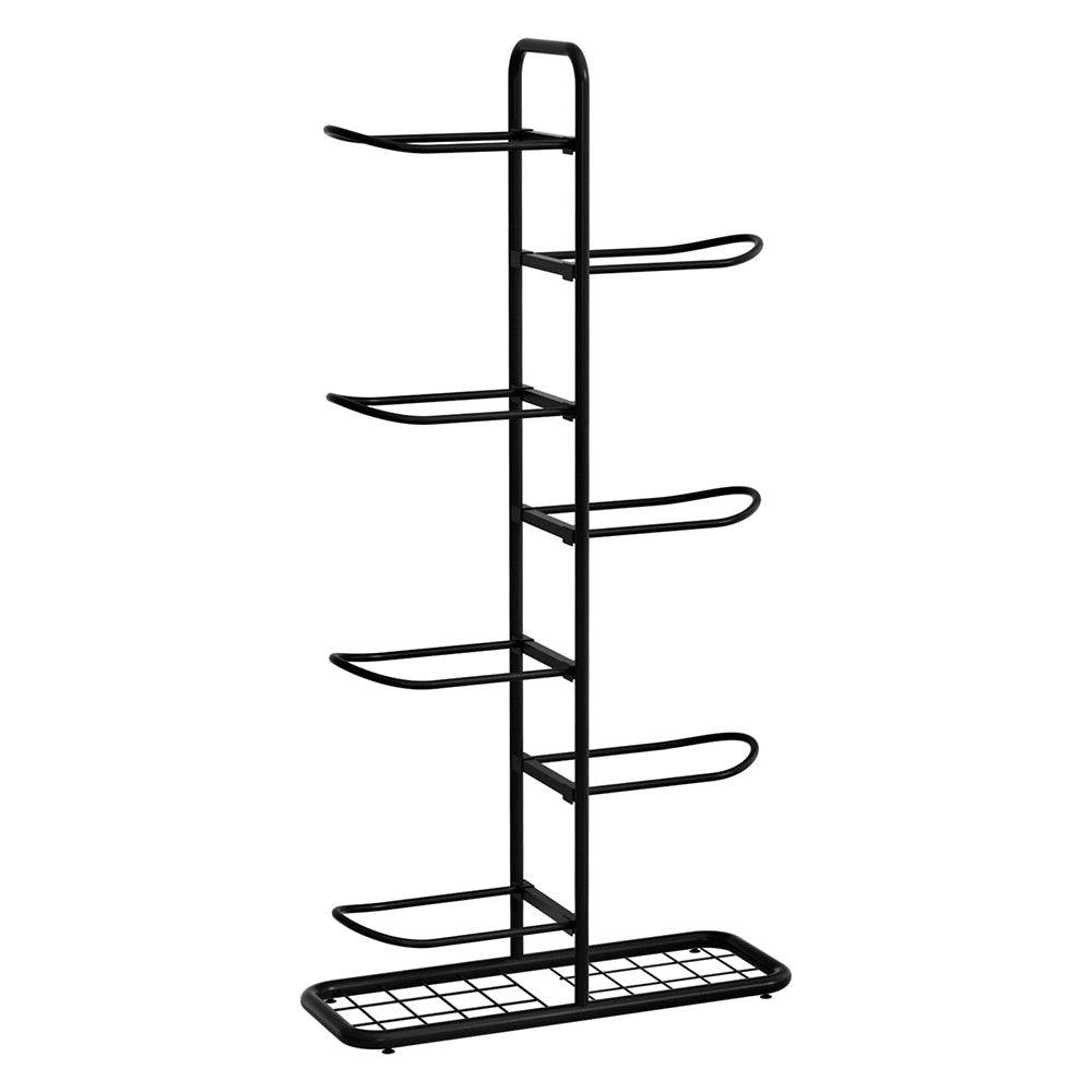 Ball Storage Rack Sports Equipment Organizer 7-Tier Holder for Garage Gym Black