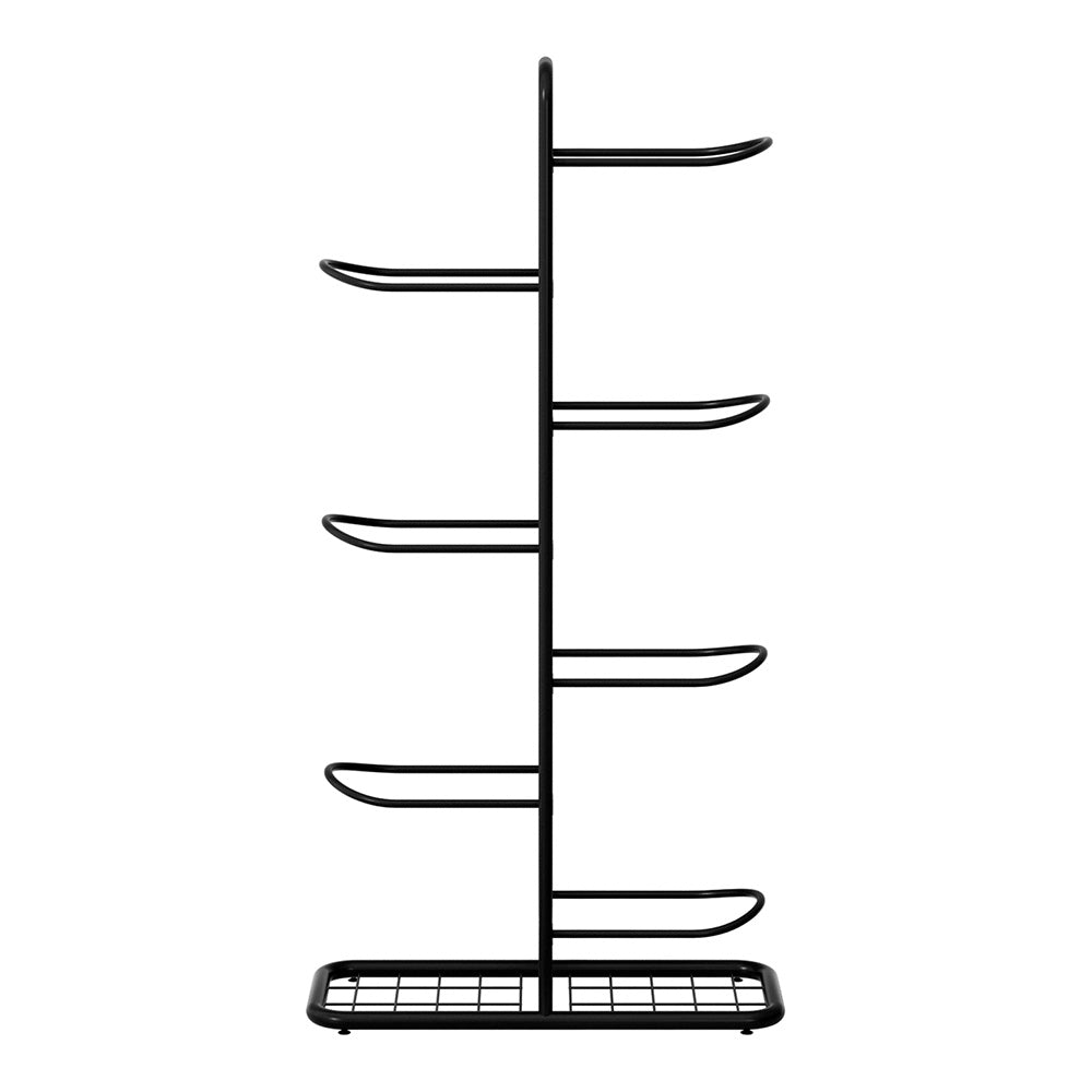 Ball Storage Rack Sports Equipment Organizer 7-Tier Holder for Garage Gym Black