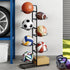 Ball Storage Rack Sports Equipment Organizer 7-Tier Holder for Garage Gym Black