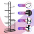 Ball Storage Rack Sports Equipment Organizer 7-Tier with Basket for Garage Gym Black