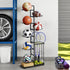 Ball Storage Rack Sports Equipment Organizer 7-Tier with Basket for Garage Gym Black