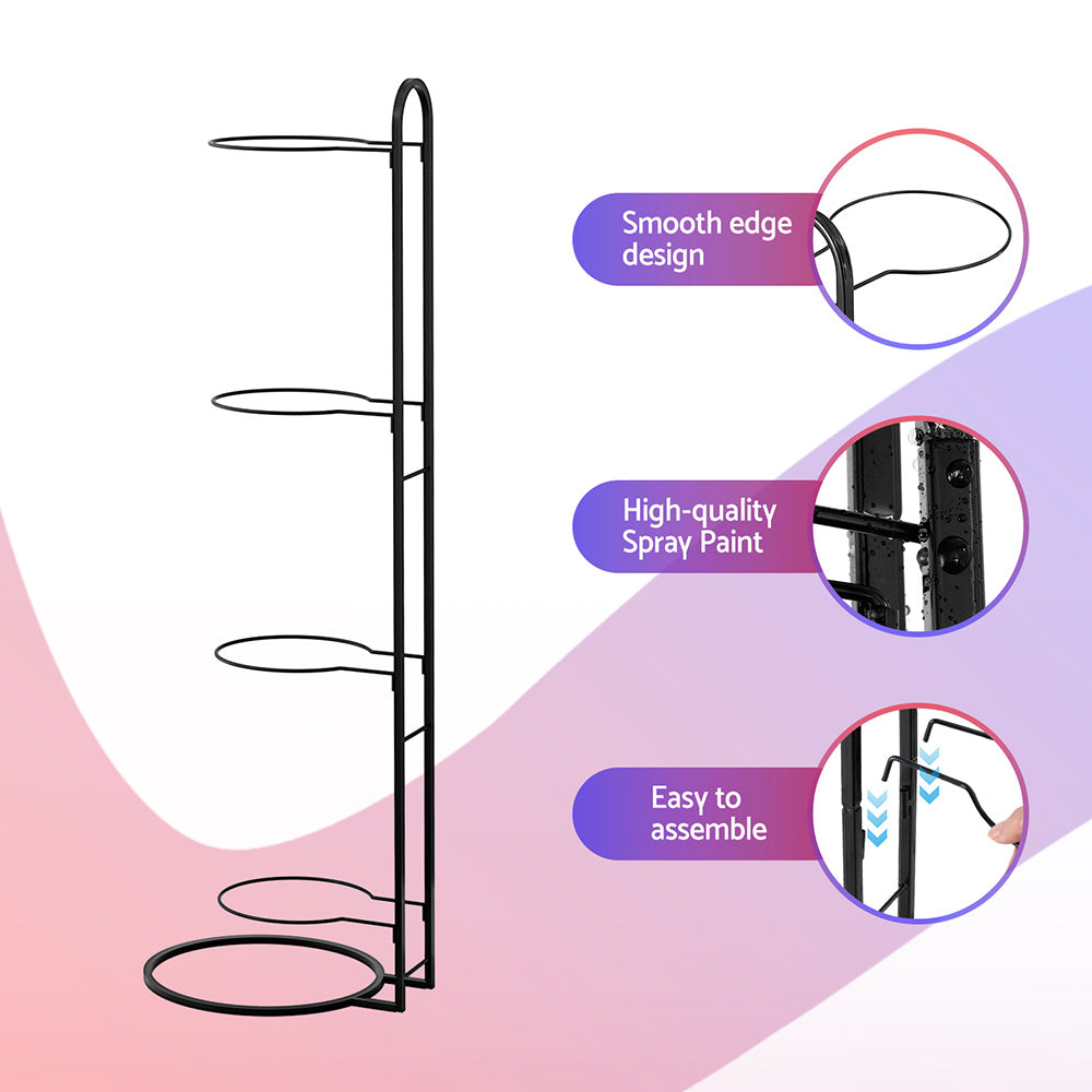 Ball Storage Rack Sports Equipment Organizer 4-Tier Holder for Garage Gym Black