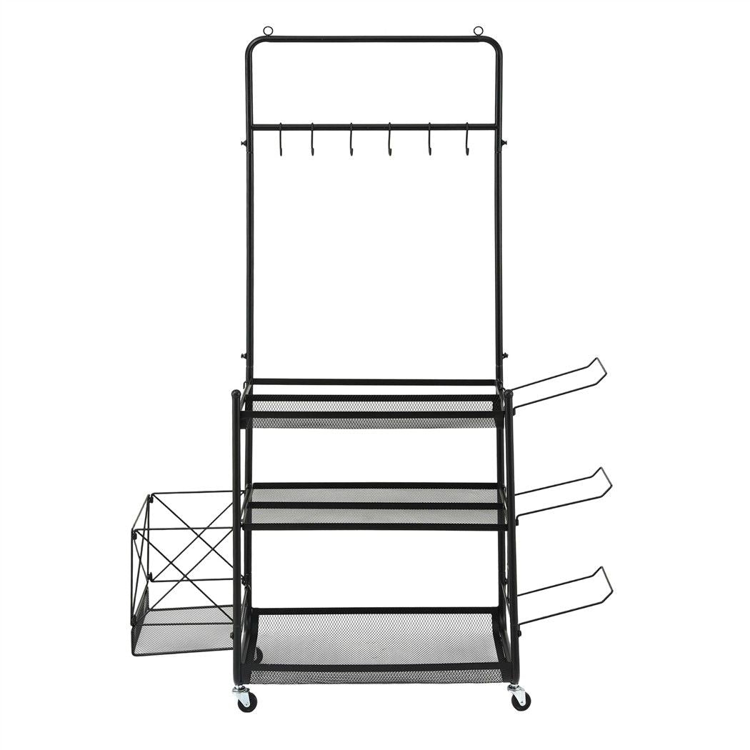 Yoga Mat Ball Storage Cart Multifunction Equipment Organizer Rack 145cm