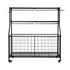 Sports Equipment Organizer Storage with Wheels Multi-Sport Garage Gym Black