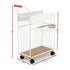 Yoga Mat Storage Rack Mobile Holder with Wheels Basket Home Gym Storage Organizer White