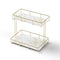 2X Bathroom Storage Rack 2 Tier Corner Organiser Gold Marble Look