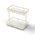2X Bathroom Storage Rack 2 Tier Corner Organiser Gold Marble Look