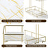 2X Bathroom Storage Rack 2 Tier Corner Organiser Gold Marble Look