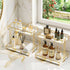2X Bathroom Storage Rack 2 Tier Corner Organiser Gold Marble Look