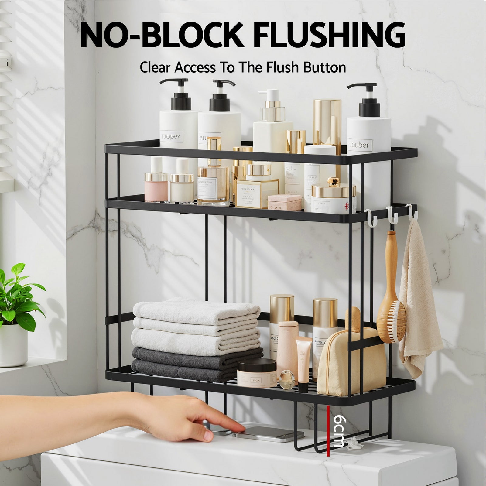Over Toilet Storage Rack Bathroom Shelf Organizer 2 Tier