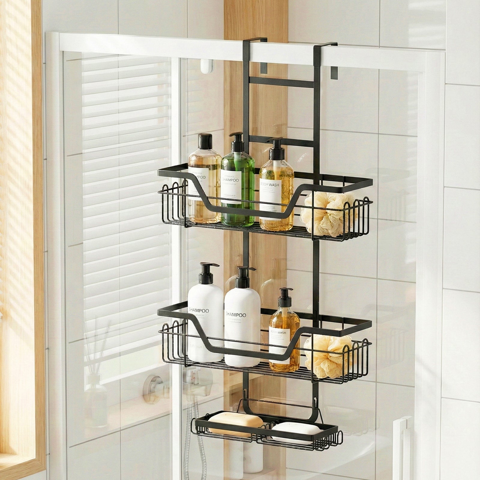3 Tier Over The Door Shower Caddy Hanging Bathroom Storage Organizer