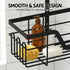 Bathroom Wall Shelf Set of 2 – 3‑Tier No‑Drill Clip‑On Storage Rack, Black