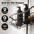 Artiss Hanging Shower Caddy Over Shower Head Bathroom Organiser Shelf Black