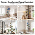 Artiss Tension Pole Shower Caddy Steel Corner Bathroom Shelf Black