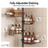 Artiss Tension Pole Shower Caddy Steel Corner Bathroom Shelf Black