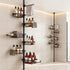 Artiss Tension Pole Shower Caddy Steel Corner Bathroom Shelf Black
