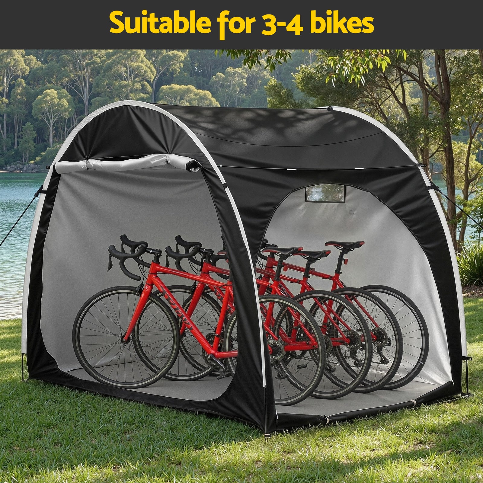 Bike Storage Tent Outdoor Waterproof UV Resistant Shelter w/ Ventilation