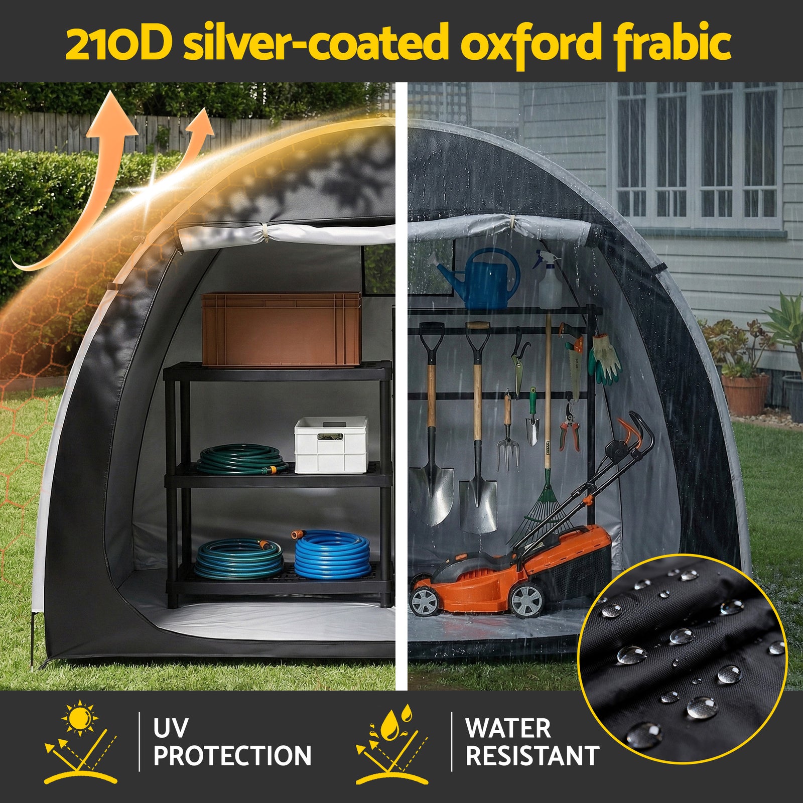 Bike Storage Tent Outdoor Waterproof UV Resistant Shelter w/ Ventilation