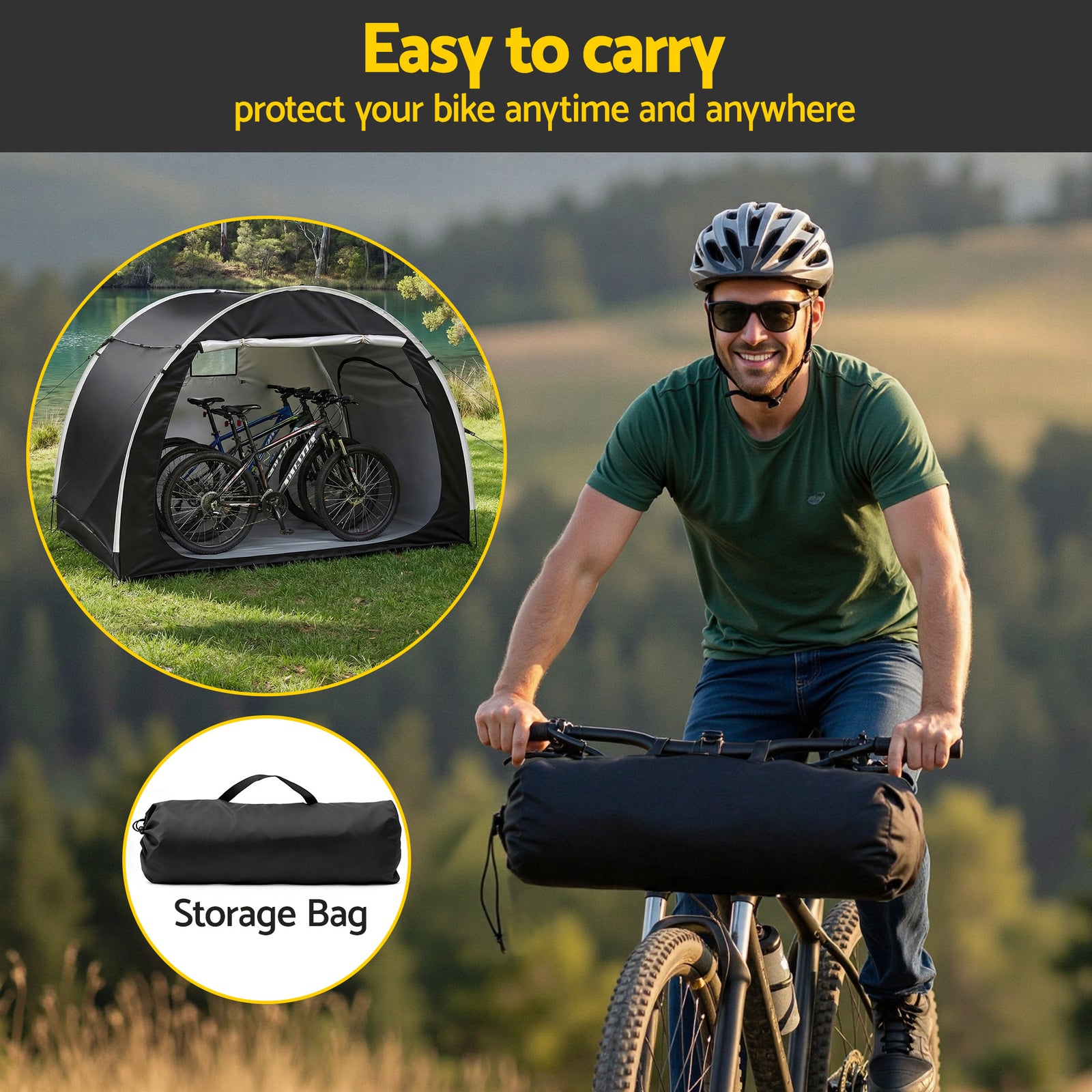 Bike Storage Tent Outdoor Waterproof UV Resistant Shelter w/ Ventilation