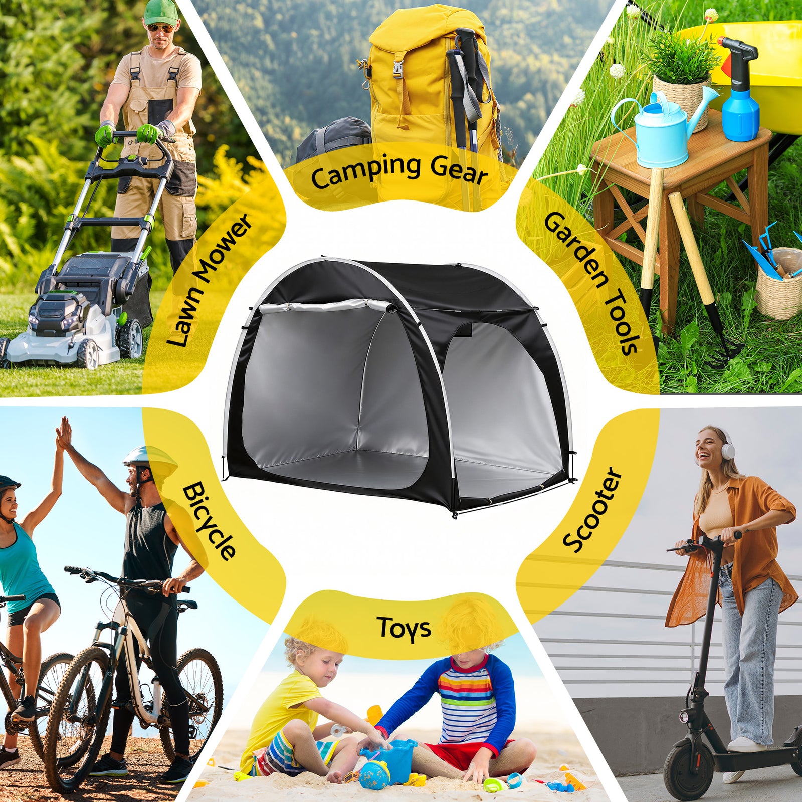 Bike Storage Tent Outdoor Waterproof UV Resistant Shelter w/ Ventilation