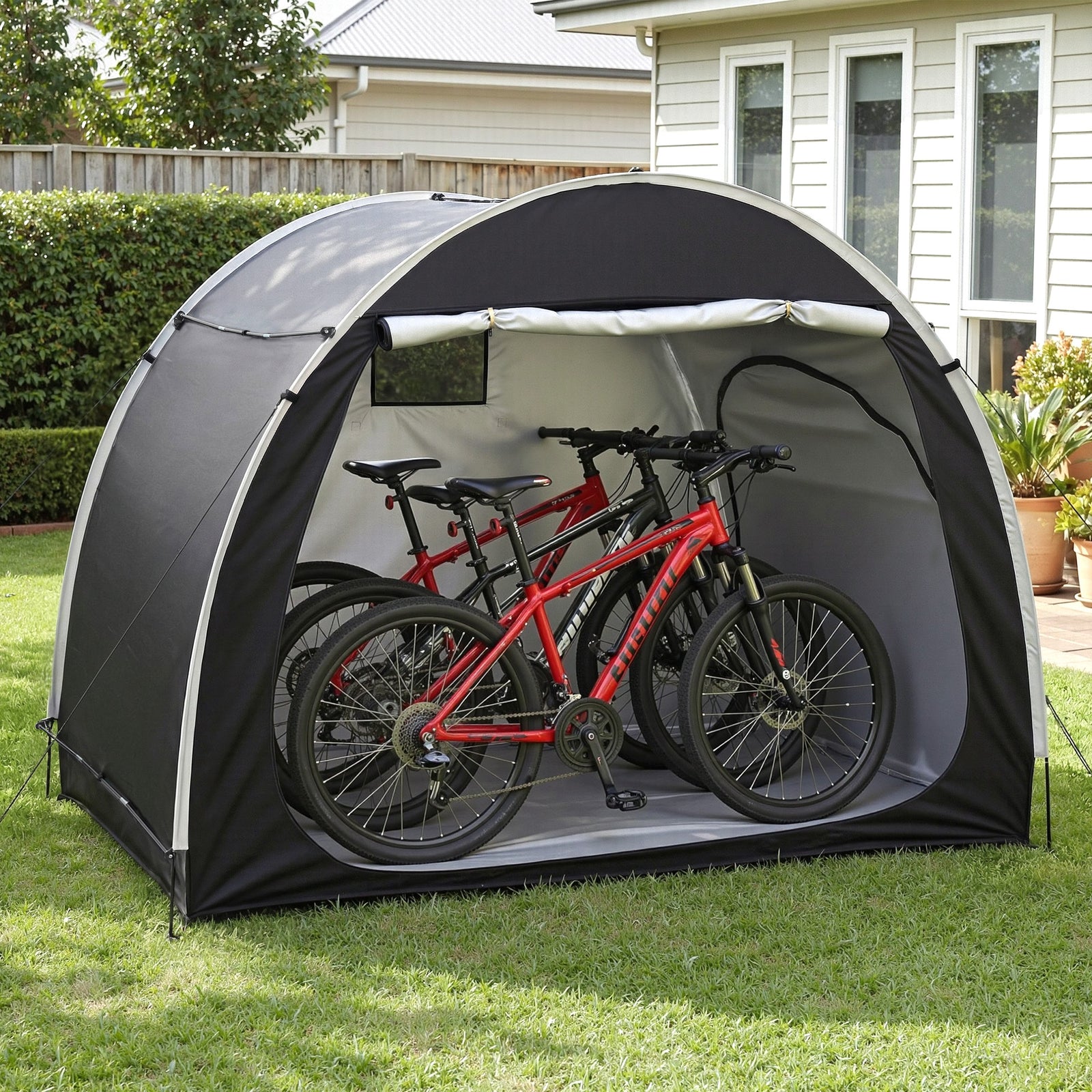 Bike Storage Tent Outdoor Waterproof UV Resistant Shelter w/ Ventilation