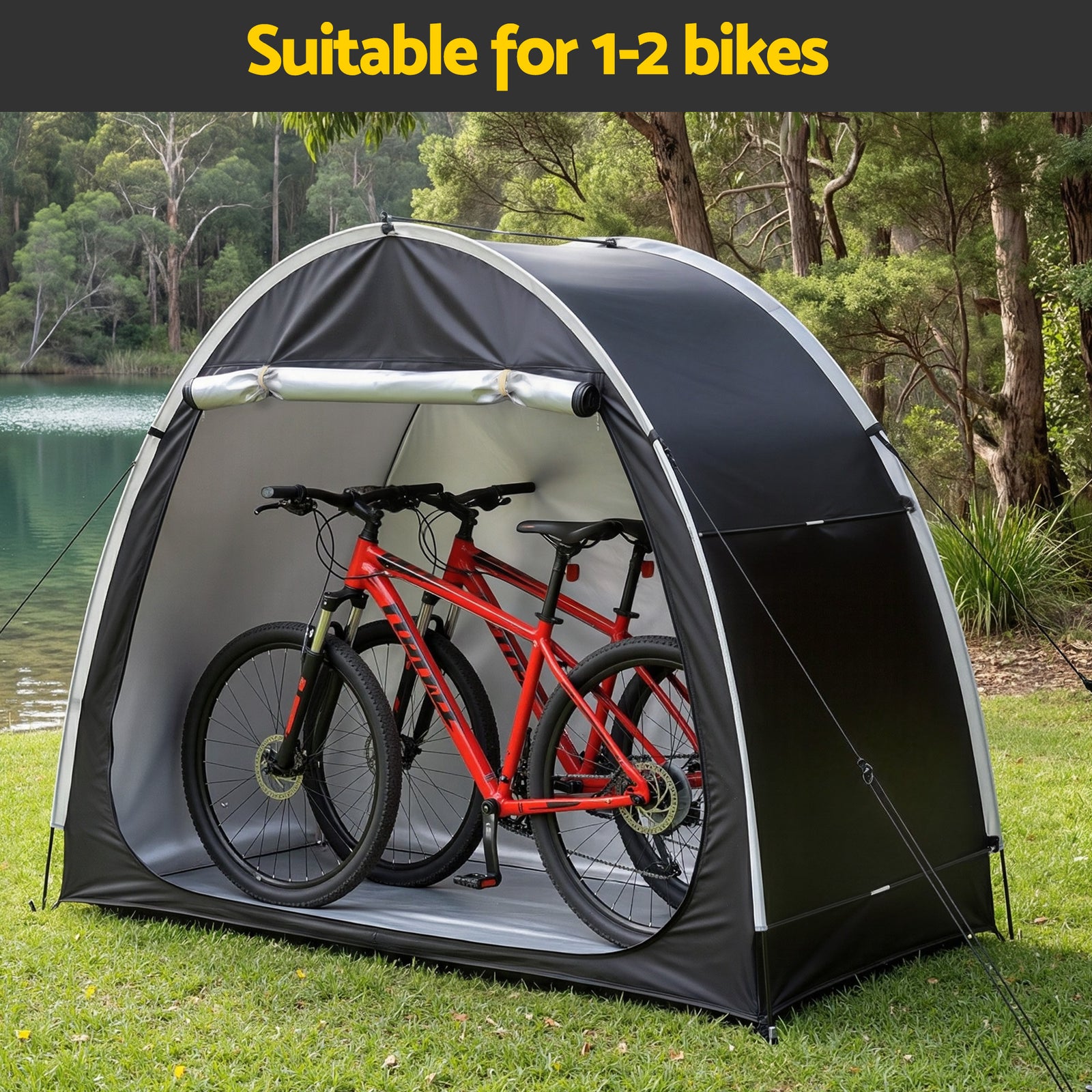 Bike Storage Tent Waterproof Outdoor UV Protection Shelter w/ Large Space