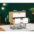 2‑Drawer Bedside Table – White/Wood, Metal Handles, 15mm Board