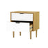 2‑Drawer Bedside Table – White/Wood, Metal Handles, 15mm Board