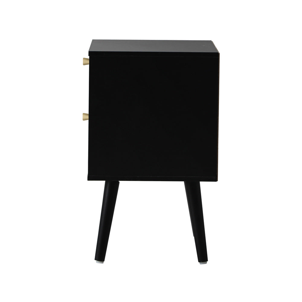 2X Bedside Table 2 Drawers Storage Cabinet Rattan