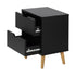 Bedside Tables 2 Drawers Air Gap Handle Black