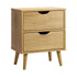 Bedside Tables 2 Drawers Air Gap Handle Wooden